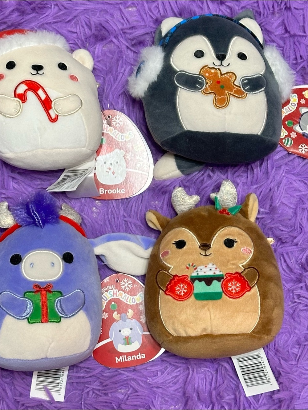 4 Piece Christmas Mini Squishmallow Set